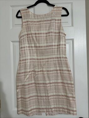 Sleeveless Pink Plaid Midi Dress